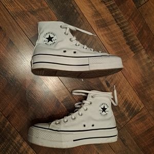 CONVERSE White Platform High Top Sneakers